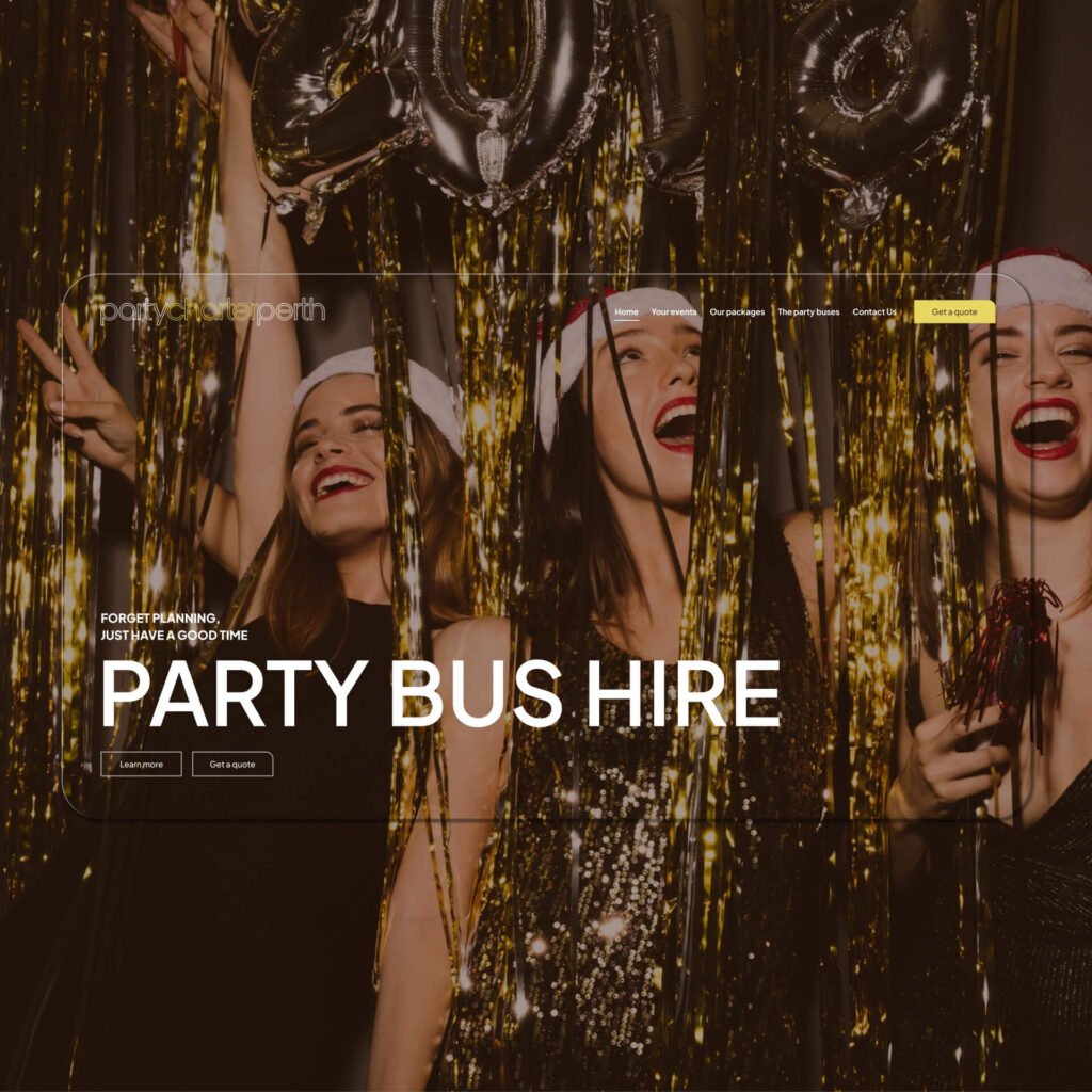 Thumbnail for Party Charter Perth's website project by Orama Design.