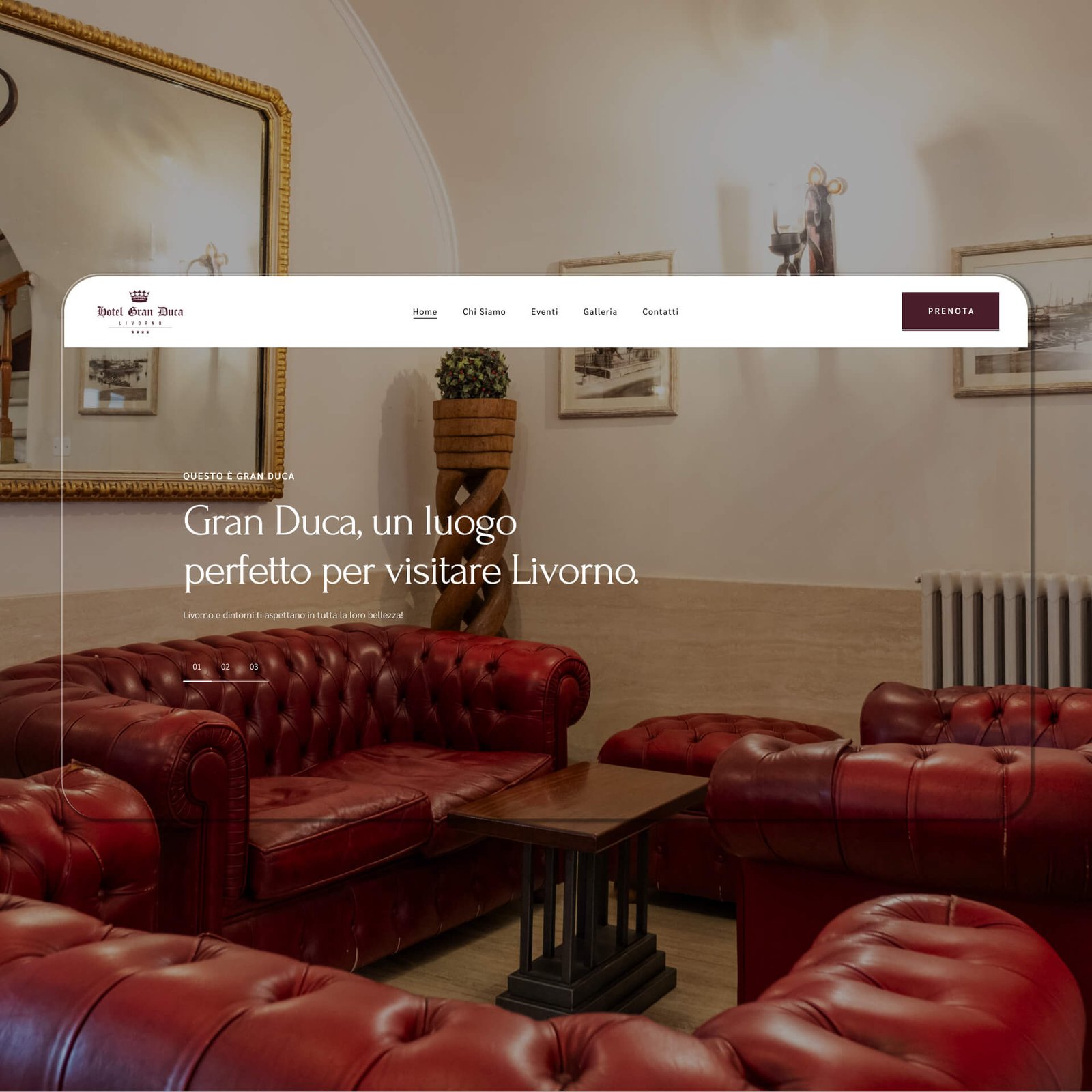 Thumbnail for Hotel Granduca website project by Orama Design.