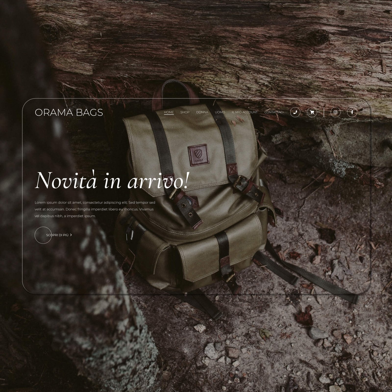 Thumbnail for Orama Bag, a website template study by Orama Design.